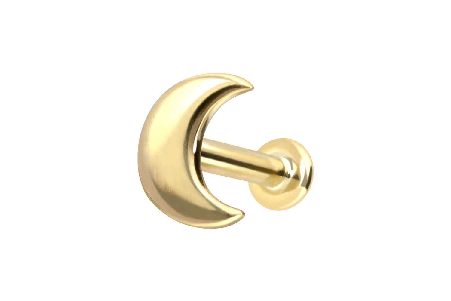 14 Karat Gold Labret Piercing mit Push Fit MOND